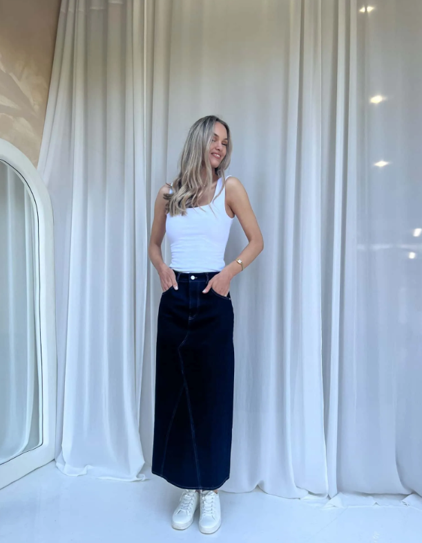 Bella Skirt - Dark Denim