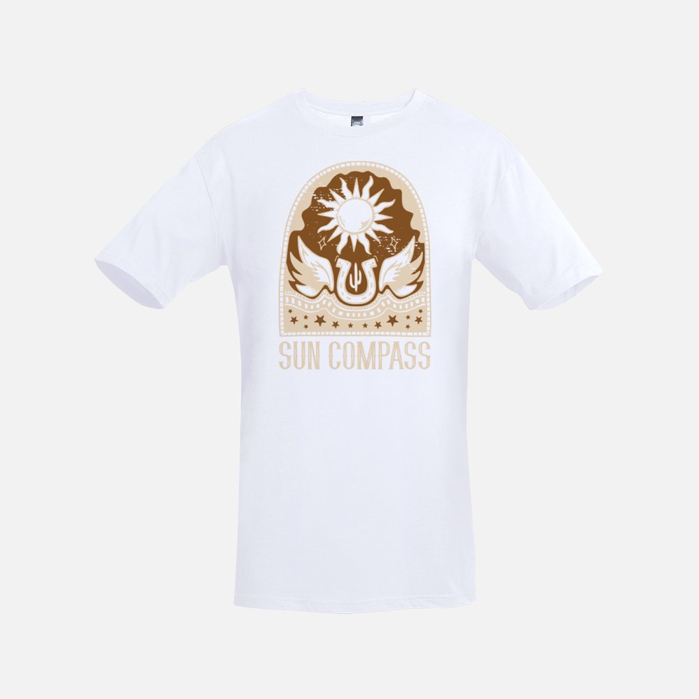 Sun Compass Graphic Western Tee - White
