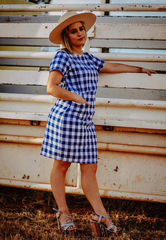 Navy Gingham Bizzie Dress