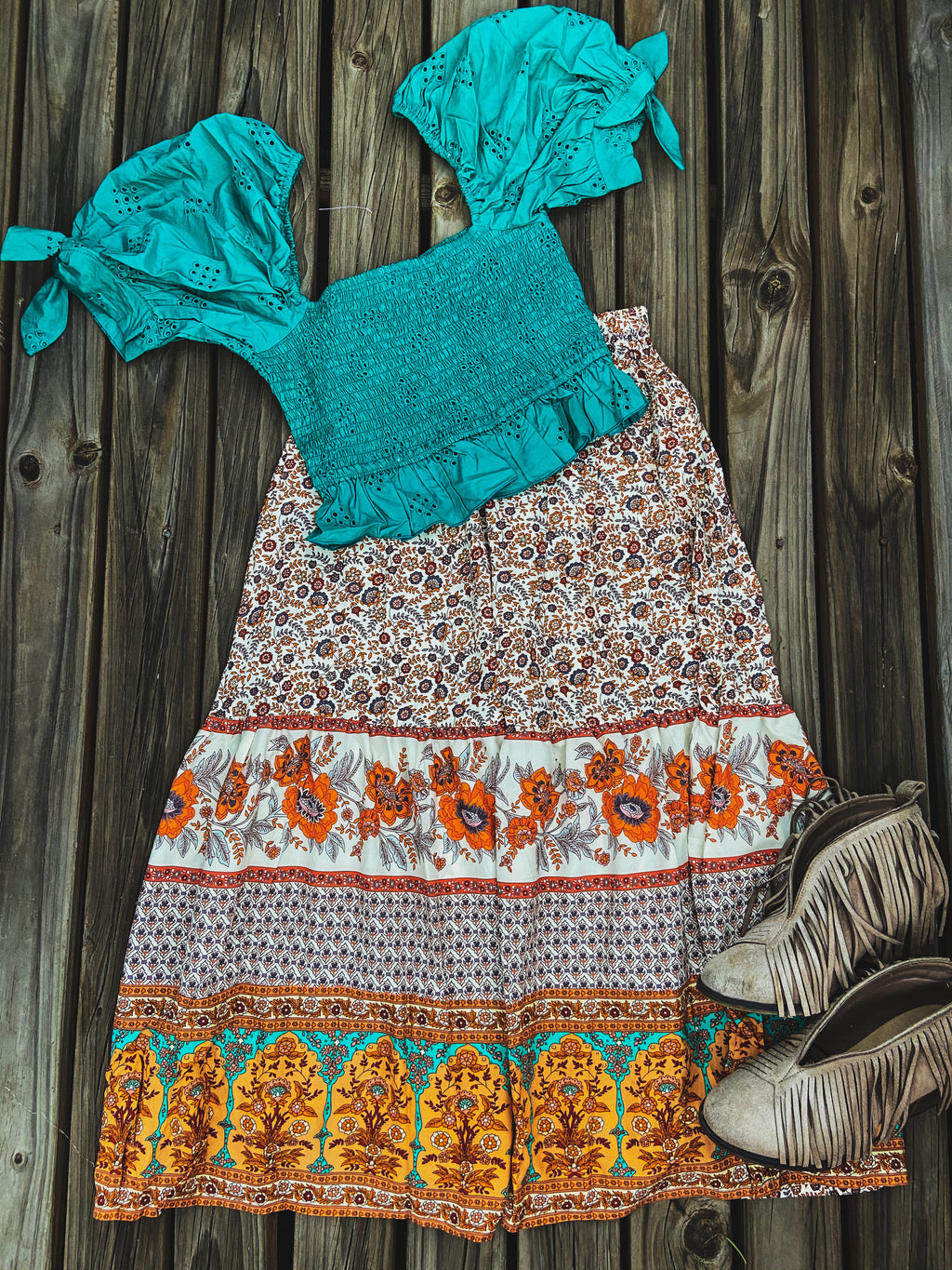 Shirred Crop Top - Deep Teal