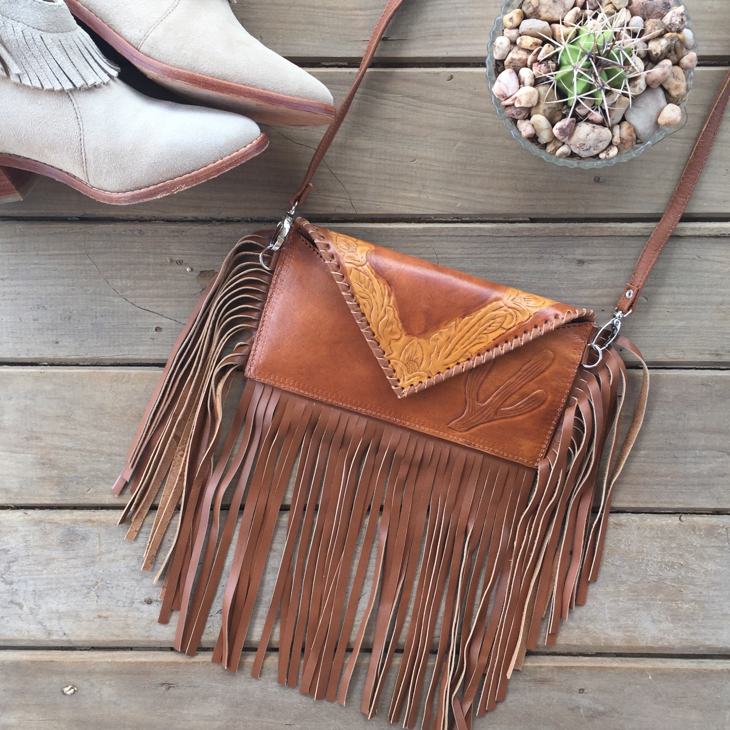 Fringe Leather Clutches